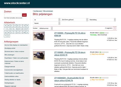 Screenshot Blitz prijstangen